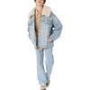 Levis FW22 Lässige einfarbige Lammwollkragen lockere Jeansjacke Damenjacken Blau A3484-0000