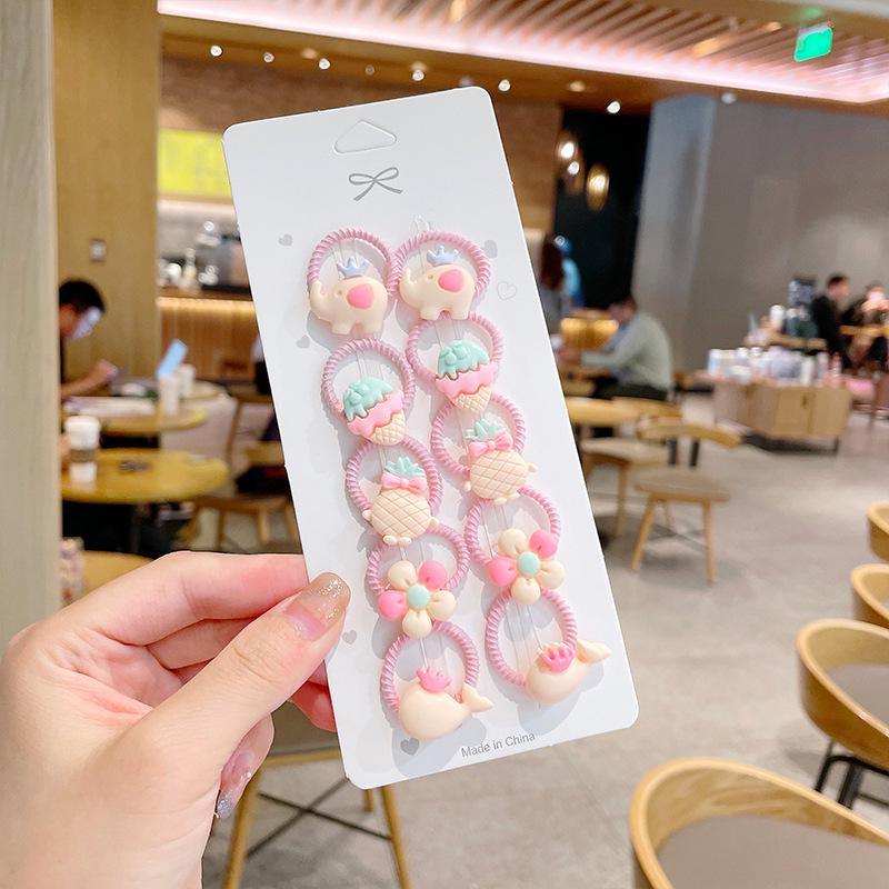 Soft Cartoon Elastic Hair Ties for Kids - Gentle, Non-Pulling Rubber Bands
