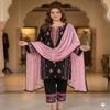 Elegant Embroidered 3-Piece Festive Kurta Pant Set