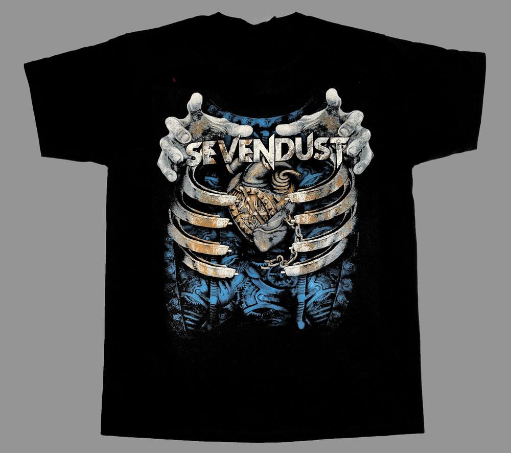 Vtg Zeldzaam Sevendust Band Cadeau Voor Fan Shirt Voor Mannen Katoen Zwart Alle Maten DI325 Unisex T-shirt