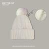 Autumn and winter thickened warm velvet knitted versatile pullover wool hat women