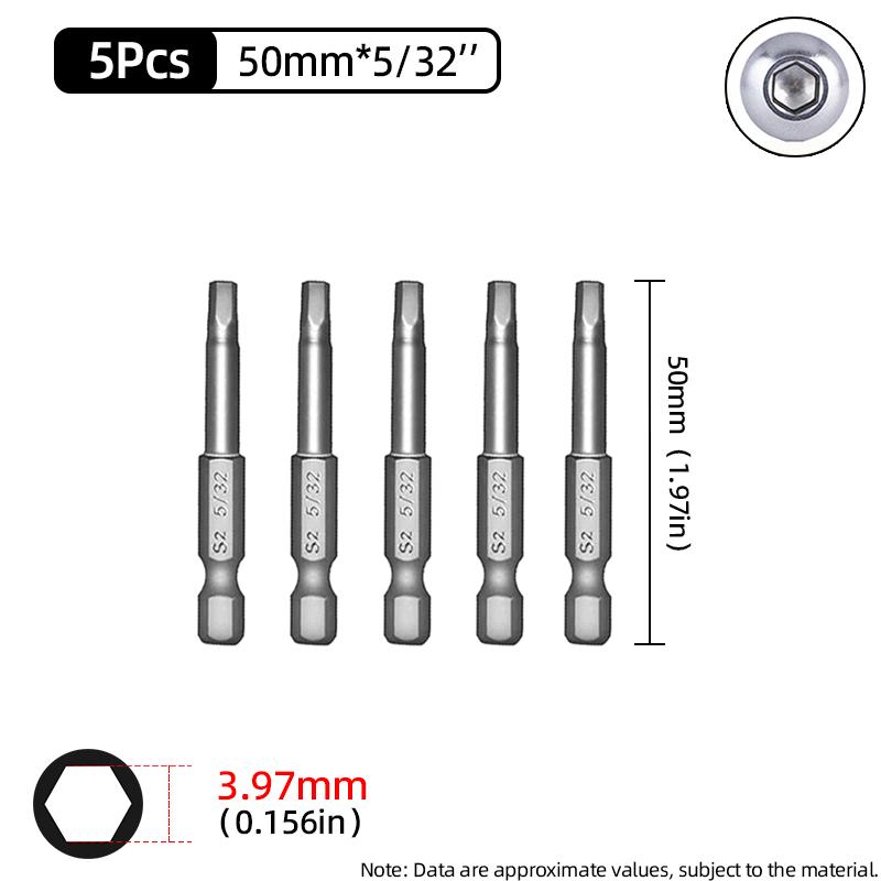50mm hexagonal șurubelniță biți Imperial magnetică hexagonală Allen cheie burghiu biți inch 5/64-5/16 șurubelniță burghiu electric scule de mână