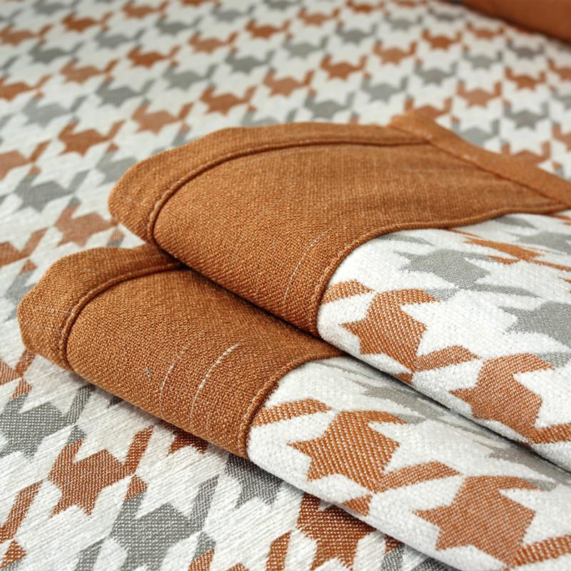 Ganzjahres Chenille Leichter Luxus Hahnentritt Sofakissen Einfache breite Kante Verschleißfester Sofakissenbezug