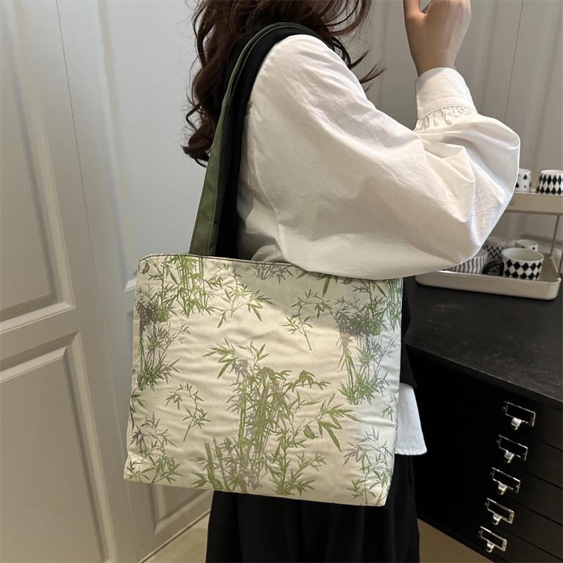 Borsa Tote Ricamata Street Style ad Alta Capacità per l'Uso Quotidiano