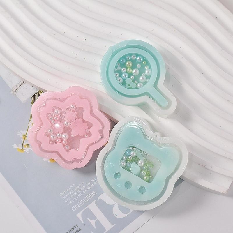 DIY Cat Claw Flower Ornament Quicksand Silicone Epoxy Mold DIY Keychain Pendant Crafting Mould for Valentine Gift