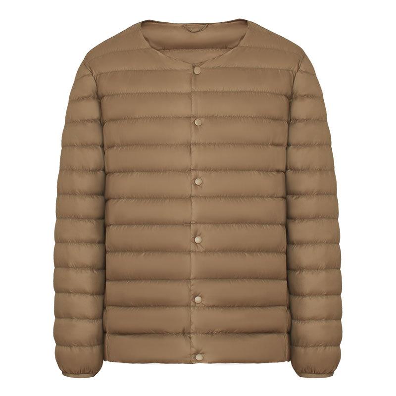 Men's 90 down solid color new men's V-neck crew neck down jacket large size jacket