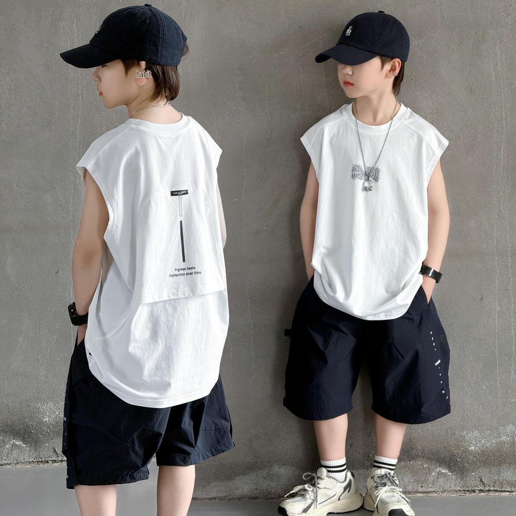 Korean Style Trendy Teen Sleeveless Vest & Shorts Set for Summer