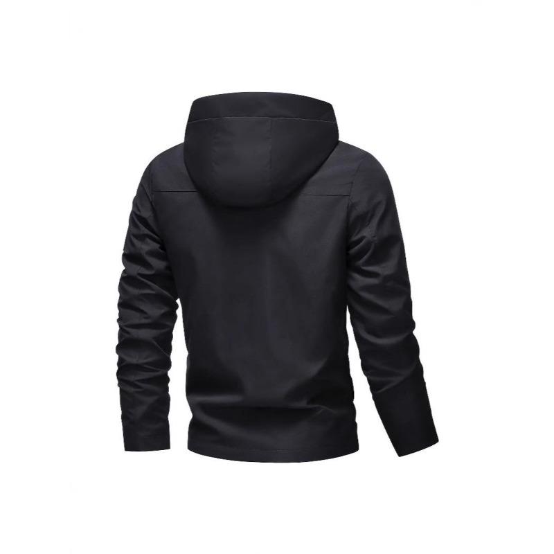 European Men's Windproof Hooded Jacket - Trendy, Simple Workwear for Outdoor Sports & Casual Wear