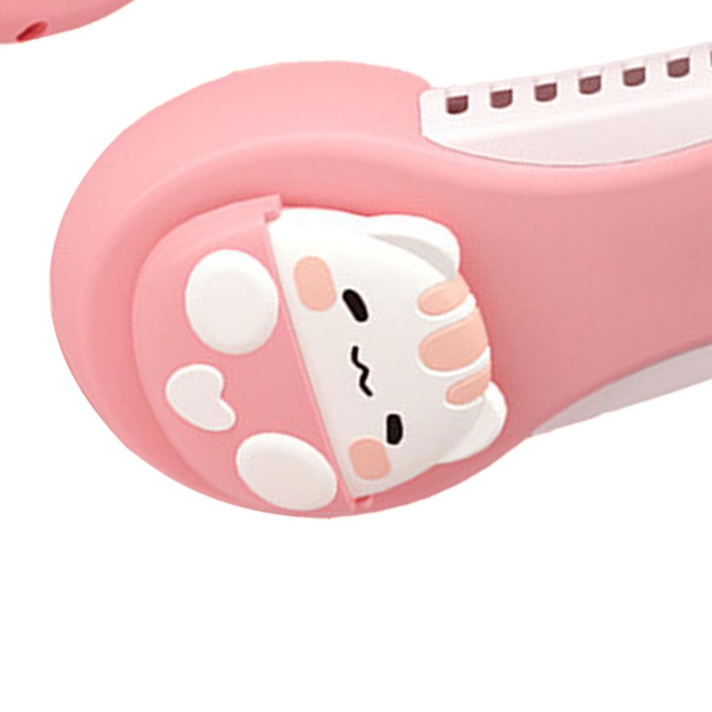 Neck Fan Cartoon Cooling Fan Portable USB Rechargeable Quiet Operation Anti Twist AC Fan with Built in Battery for Kids