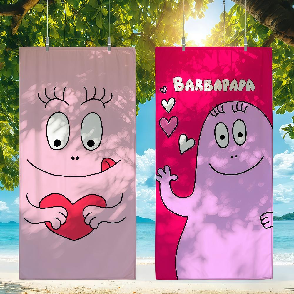 Cartooon Barbapapa Towel Beach Towel Travel Lightweight Skin Friendly for Pool Beach Camping Cruise Summer