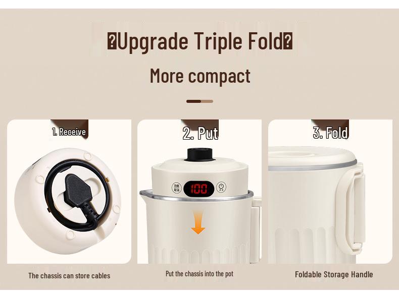 Portable Electric Stainless Steel Folding Travel Kettle for Boiling Water