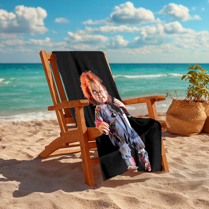 Ultra-Soft Beach Towel with Chucky Theme,Ideal for Pool - Camping, Diving - Perfect Travel Essential, Vibrant Beach Towel.