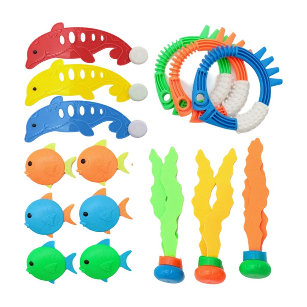 Kids' Diving Toys Set: Swimming Pool Dive Torpedoes, Water Rings, And Diamonds