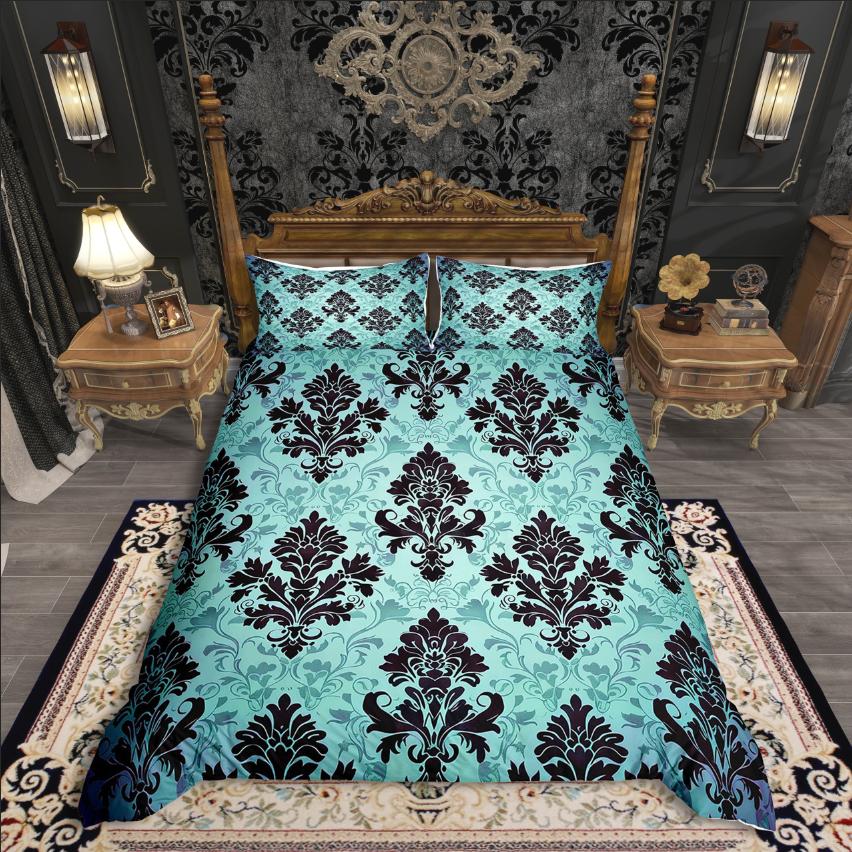 Homewish Bohemian Damask Duvet Cover SetTraditional Floral For Teens Bedding SetExotic Style Comforter Cover Set