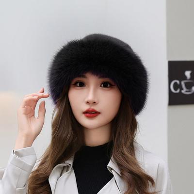 New Warm Fluffy Fur Bucket Hat Cold Snowy Day  Fisherman Hat Cover Head Cap Ear Protection Berets Women Panama Cap