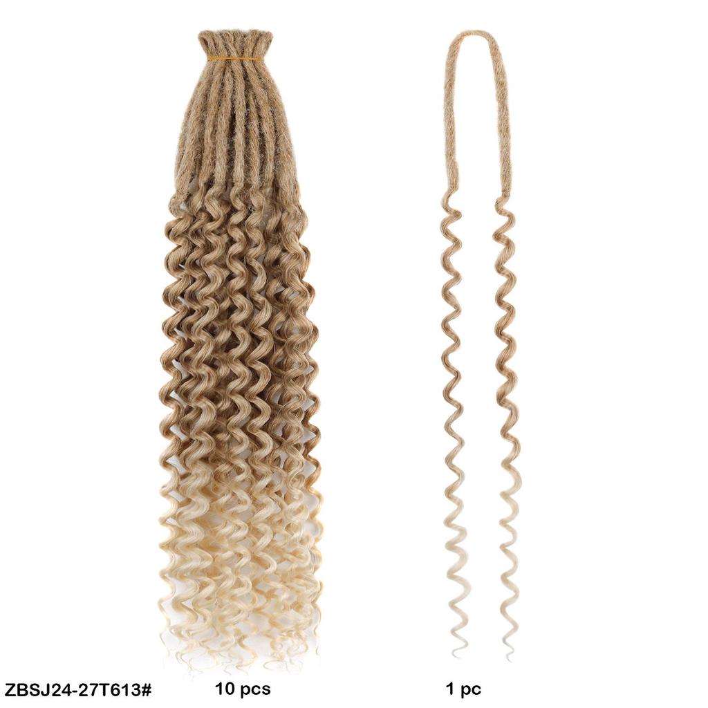10pcs/lot Crochet Hair Afro Braiding Hair Extension 24Inch Crochet Box Braids Straight To Curly Ends Hair Synthetic Black Braids For Women