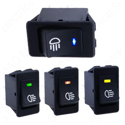 12V 35A Car Mount Fog Light Switch with Transparent 2 Digit 4 Pin Rocker Switch