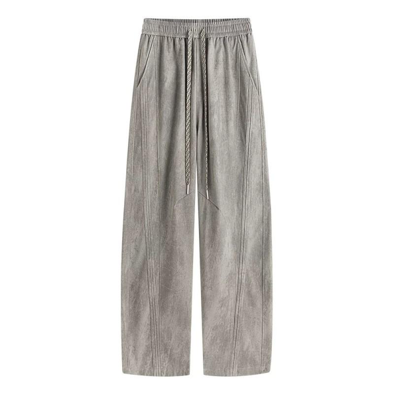100% Cotton Straight Leg Sweatpants Men Women Plus Size Casual Trousers