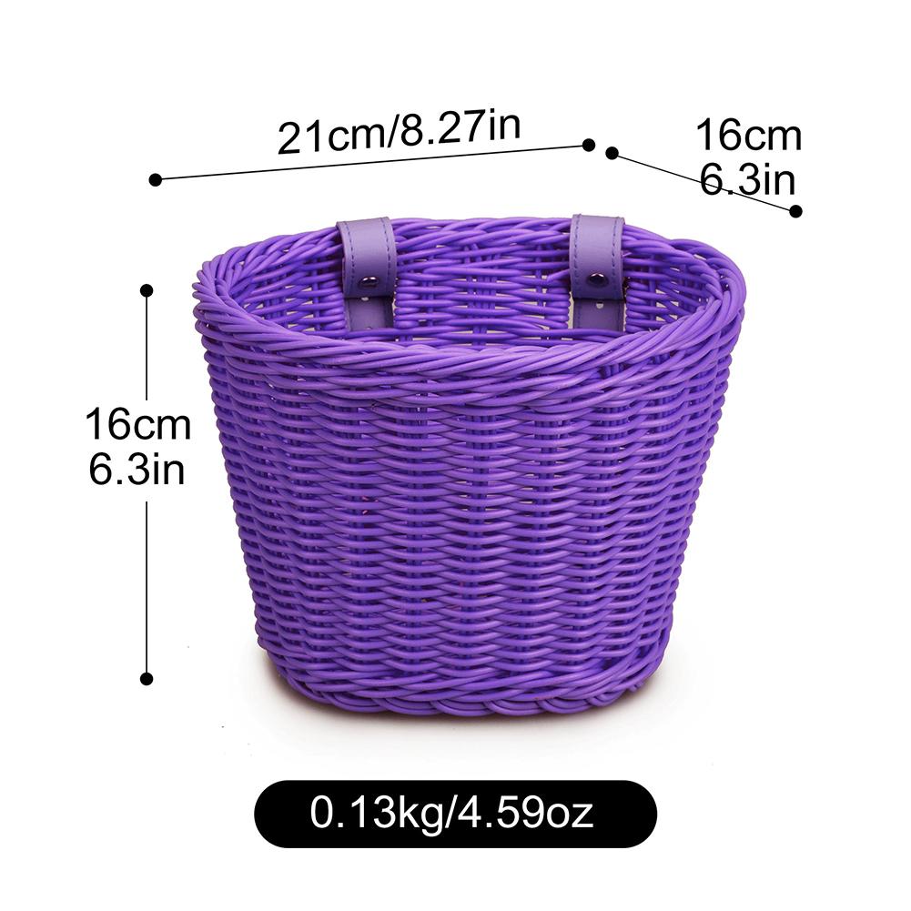 Bicycle Basket Rattan Wicker Bike Front Basket for Small Dogs Cats Pet Carrier Bag Waterproof for Camping Cycling Accessories