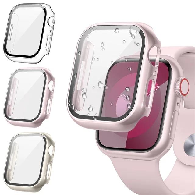 3 Pack Tempered Glass Cover for Apple Watch Screen Protector Case 9 8 7 6 5 4 3 SE 40MM 41mm 46mm 45mm 10 42mm 38mm Accessories 7