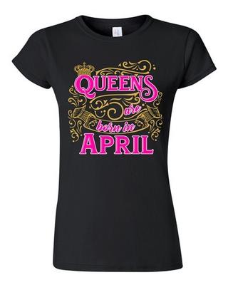 Junior Queens Are Born In April Crown Birthday Funny DT T-Shirt Tee Unisex T-Shirt