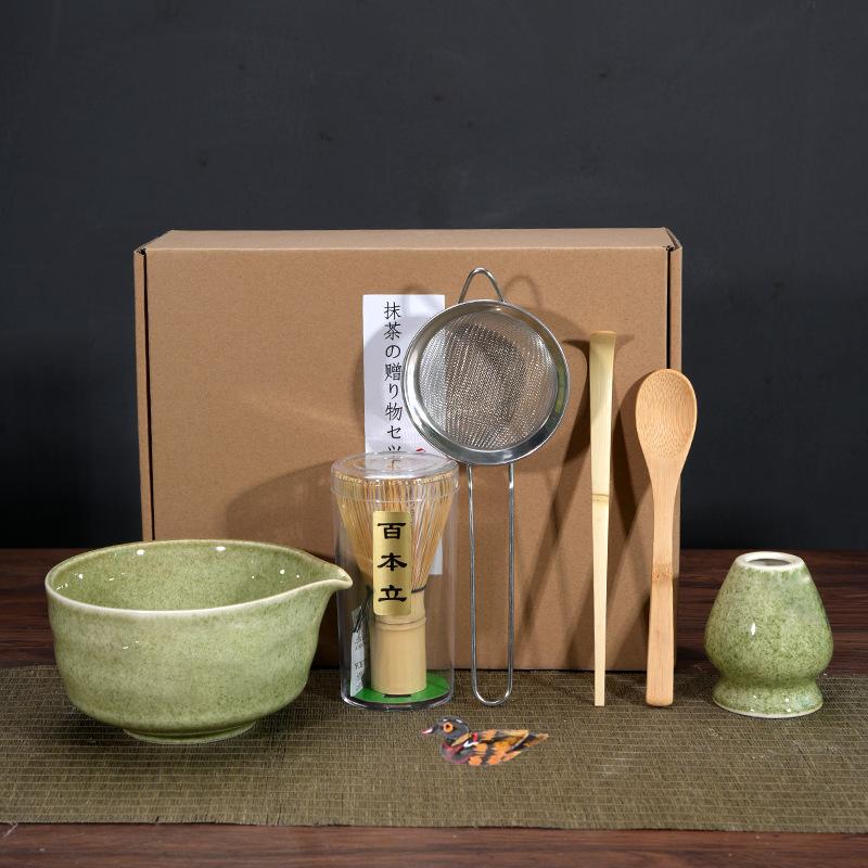 4Pcs Whisk Set Elegant Matcha Tea Set Reusable Matcha Making with Ceramic Matcha Bowl Whisk Holder for Tea Lovers