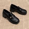 Muffin thick heel women's shoes versatile shoes children 2025 spring and autumn new fashion single shoes loafers platform small leather shoes women