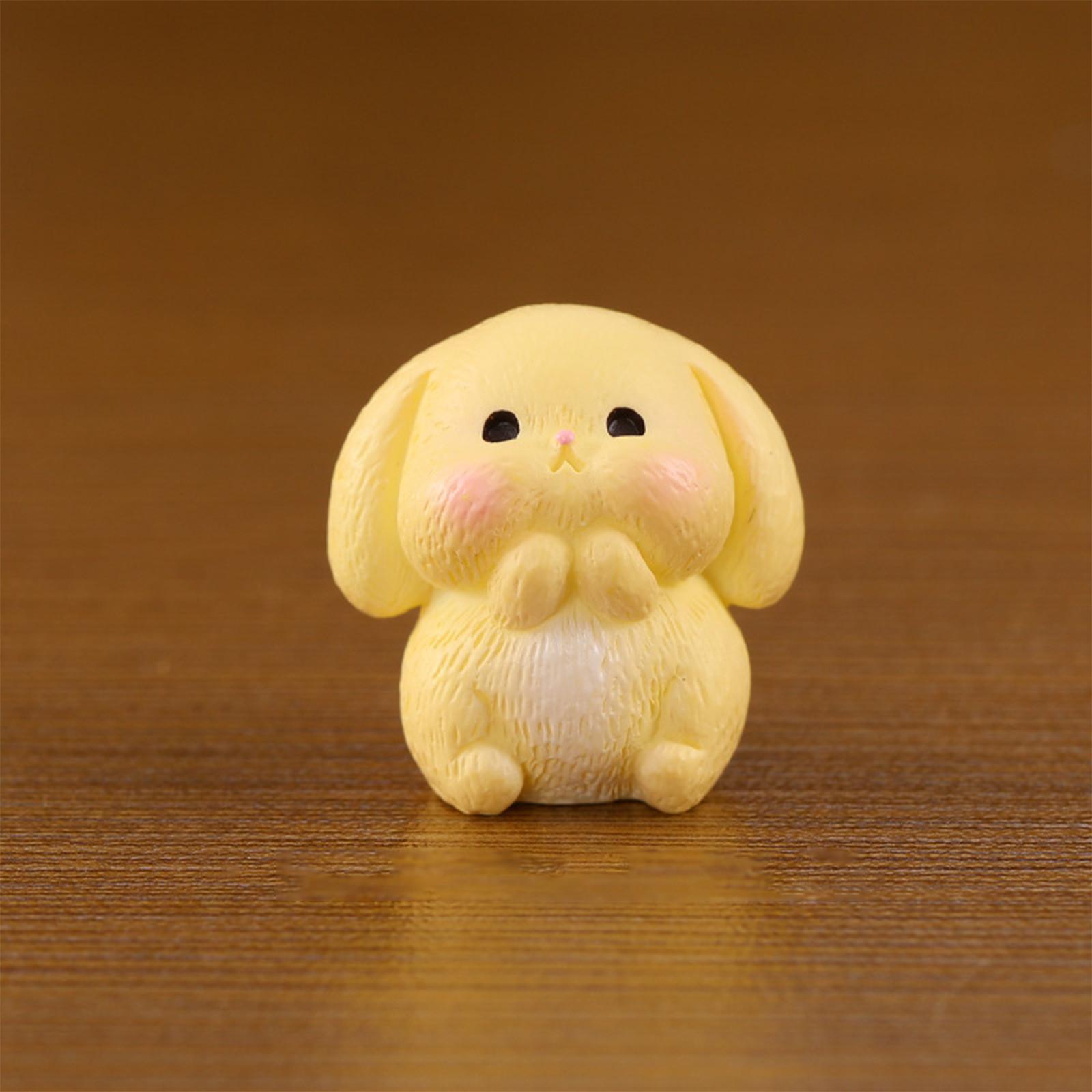 

Фигурка кролика из смолы, миниатюрный орнамент, украшения из смолы для праздников, украшения домашнего декора One Size