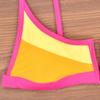 2025 V-Neck Color Block Push-Up Bikini with Split Design