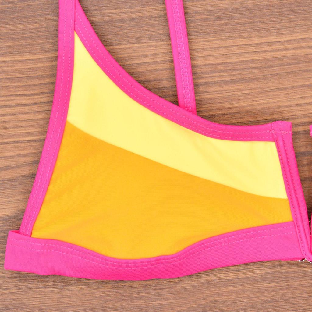 2025 V-Neck Color Block Push-Up Bikini with Split Design