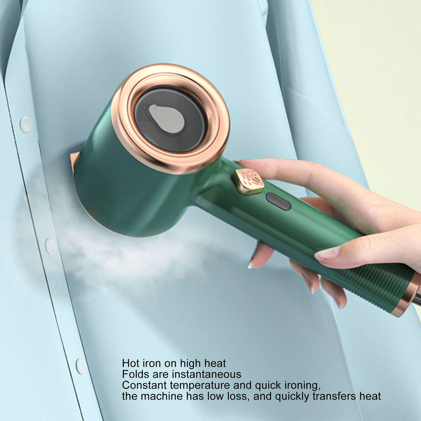 

Ручной утюг для отпаривания одежды 110 Портативный паровой утюг для удаления складок на ткани, быстрый нагрев одежды, отпариватель green