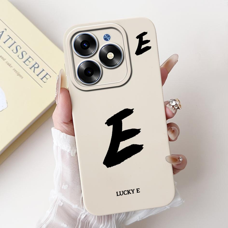 For Tecno Spark Go 2024 Case BG6 BG6i Pop 8 Simple A Z Letters Silicone Camera Protection Funda On Tecno Spark 20 20C Back Cover