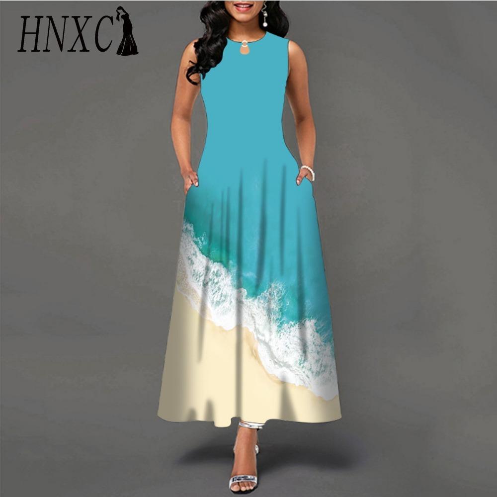 HNXC 48 barev Nové dámské volné vintage květinové volánové šaty Befree šaty Velká letní párty Tílka Elegantní maxi šaty