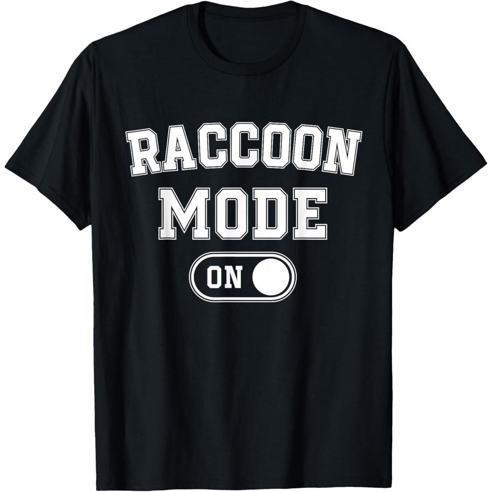 Raccoon Mode On Costume Funny Trash Panda Gift Animal Lover T Shirt 4XL чёрный