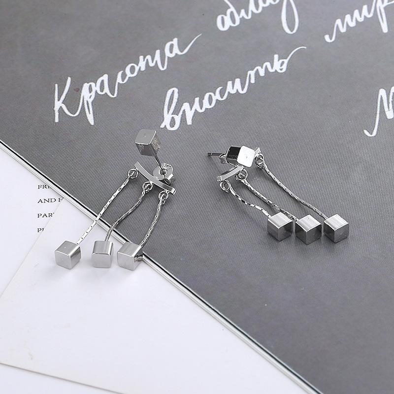 Fashion Tassel Earrings For Women Square Earring Pendant Simple Couple Jewelry Gift