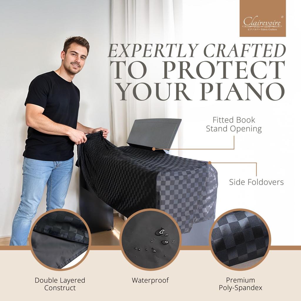 E125 Clairevoire Digital Piano Cover for P225 P223 P145 P143 P125a P125 P115 (Black Ebony) / / / / / /