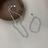 Su Chuang S925 Sterling Silver Pearl Bead Necklace & Bracelet Set - Versatile and Stylish Clavicle Sweater Chain