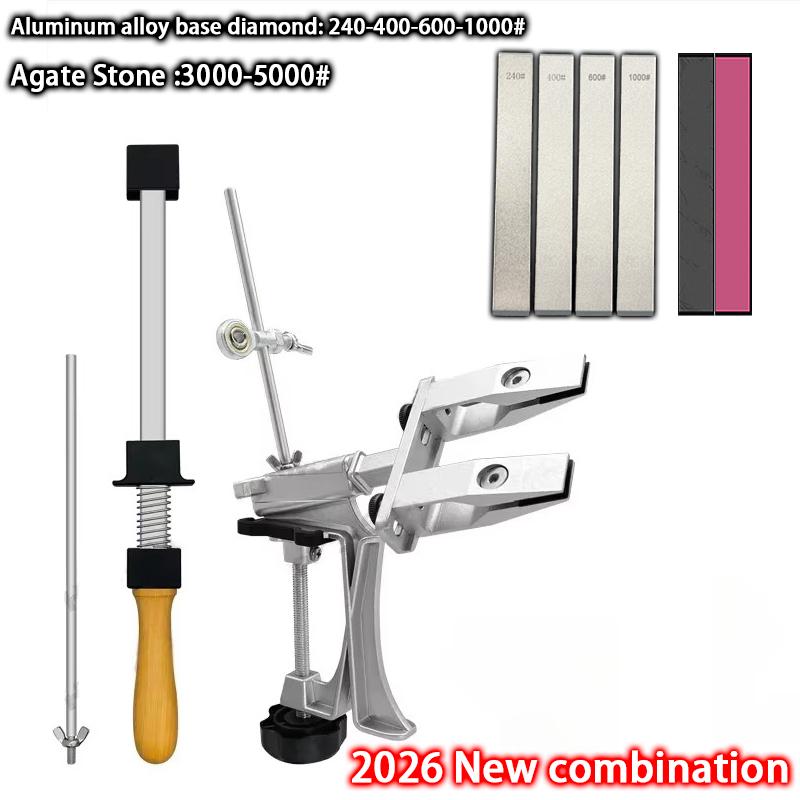 Affilacoltelli Professionale Lega di Alluminio Affilacoltelli ad Angolo Fisso Pietra Diamantata Pietra per Affilare Strumenti da Cucina Macchina Affilatrice Coltelli