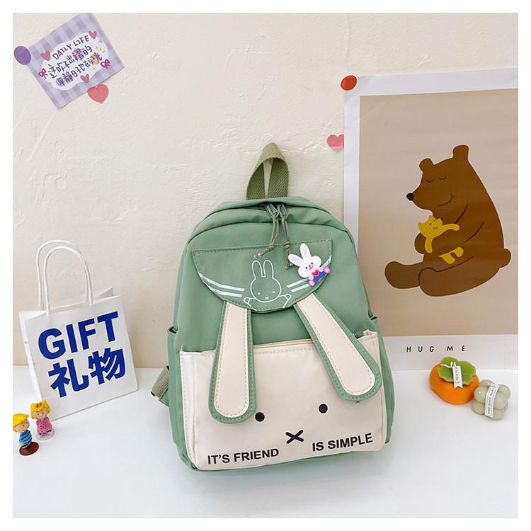 Cute Cartoon Kids Backpack For Preschoolers Stylish And Trendy Double Shoulder Bag зелёный
