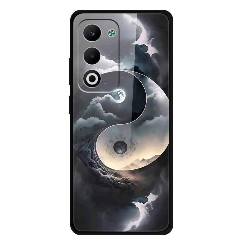 Glass Back Cover For OPPO A5i Pro 5G Case A5iPro Coque Hard Tempered Glass Case For OPPO A5m A5 5G 4G Phone Case A 5 Soft Bumper