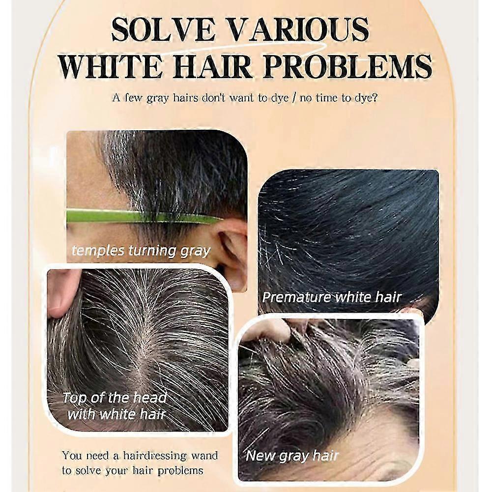 Pflanzlicher Haarfärbestift, Sofortiger Grauabdeckstift, Schnelles Nachbesserungs-Haarfärbemittel (temporär) für Männer & Frauen