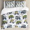 Cars Duvet Cover Set Cartoon Monster Truck Cool Vehicle Duvet Cover Set Bedclothes Double Queen King Size Polyester Qulit Cover
