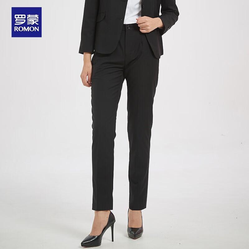 Luomeng Women's High-Waist Business Straight-Leg Trousers