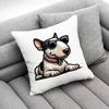 Bull Terrier Dog Puppy Throw Pillow Case For 45x45cm 40x40cm 55x55cm 50x50cm 30x30cm Square Car Pillowcase Shell