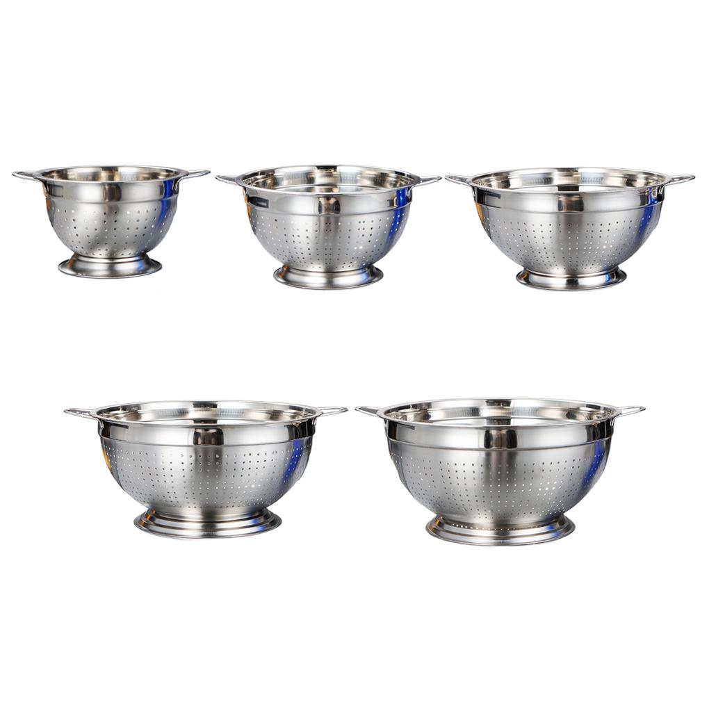 Stainless Steel Kitchen Strainer Large Capacity Colander For Fruit Basket In Kitchen Metal Colander