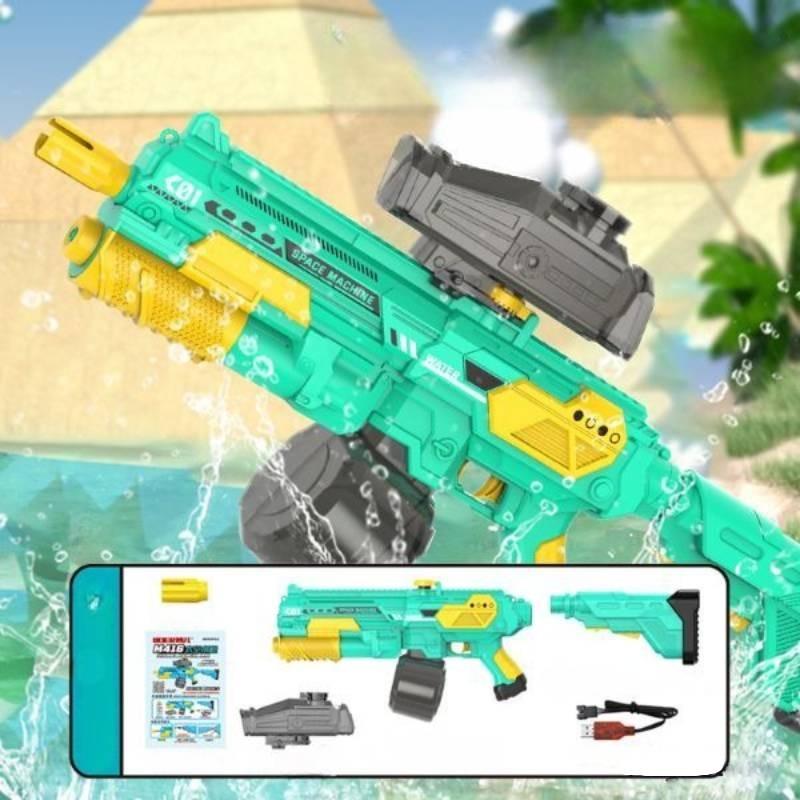 Large Capacity M416 Space Electric Water Gun With Self-absorbing Feature In Sky Blue