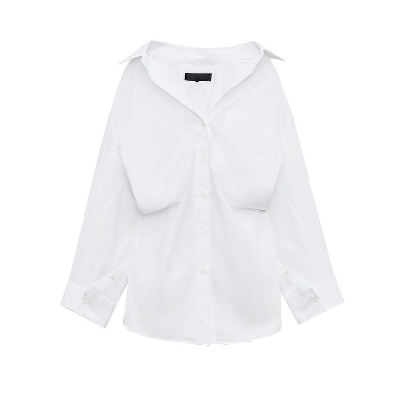 Summer New Product Women's Clothes Stripes Loose Poplin Long Sleeves Shirt 3520608 3067017 2020458