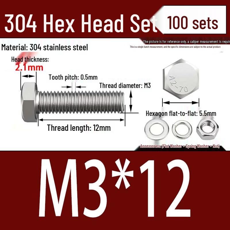 Ally 304 Stainless Steel Hex Bolt & Nut Assortment