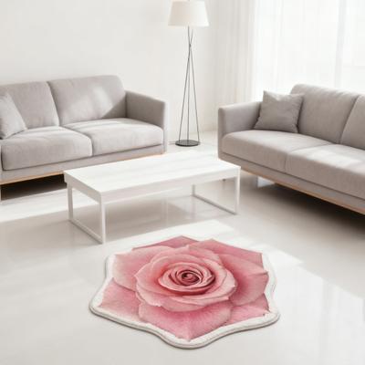 3D Blume Bereichsteppich Saugfähig Schnelltrocknend Unregelmäßig Plüsch Floral Fußmatte Waschbar Rutschfest Wohnzimmer Schlafzimmer Badezimmer Küche Dekoration Teppich