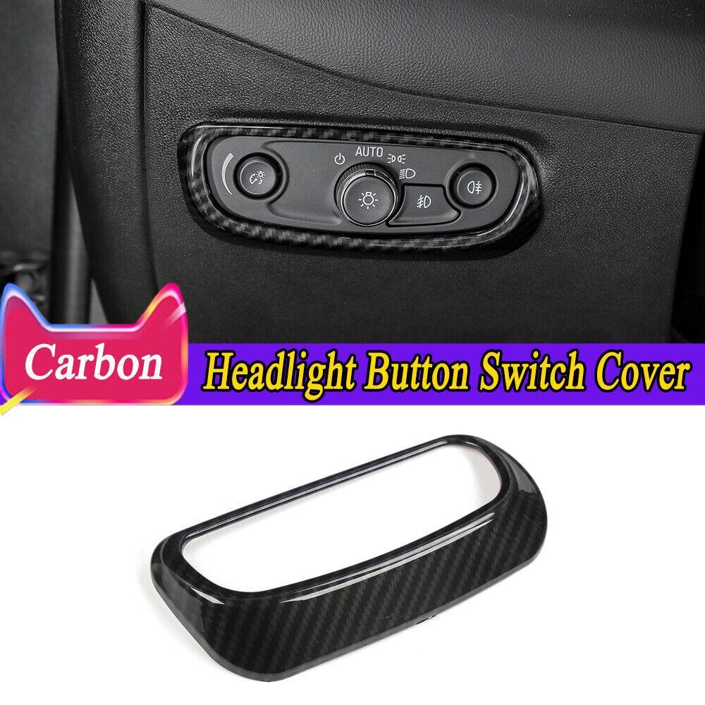 Carbon Fiber Headlight Switch Button Frame Trim For Chevrolet Equinox 2018-2024